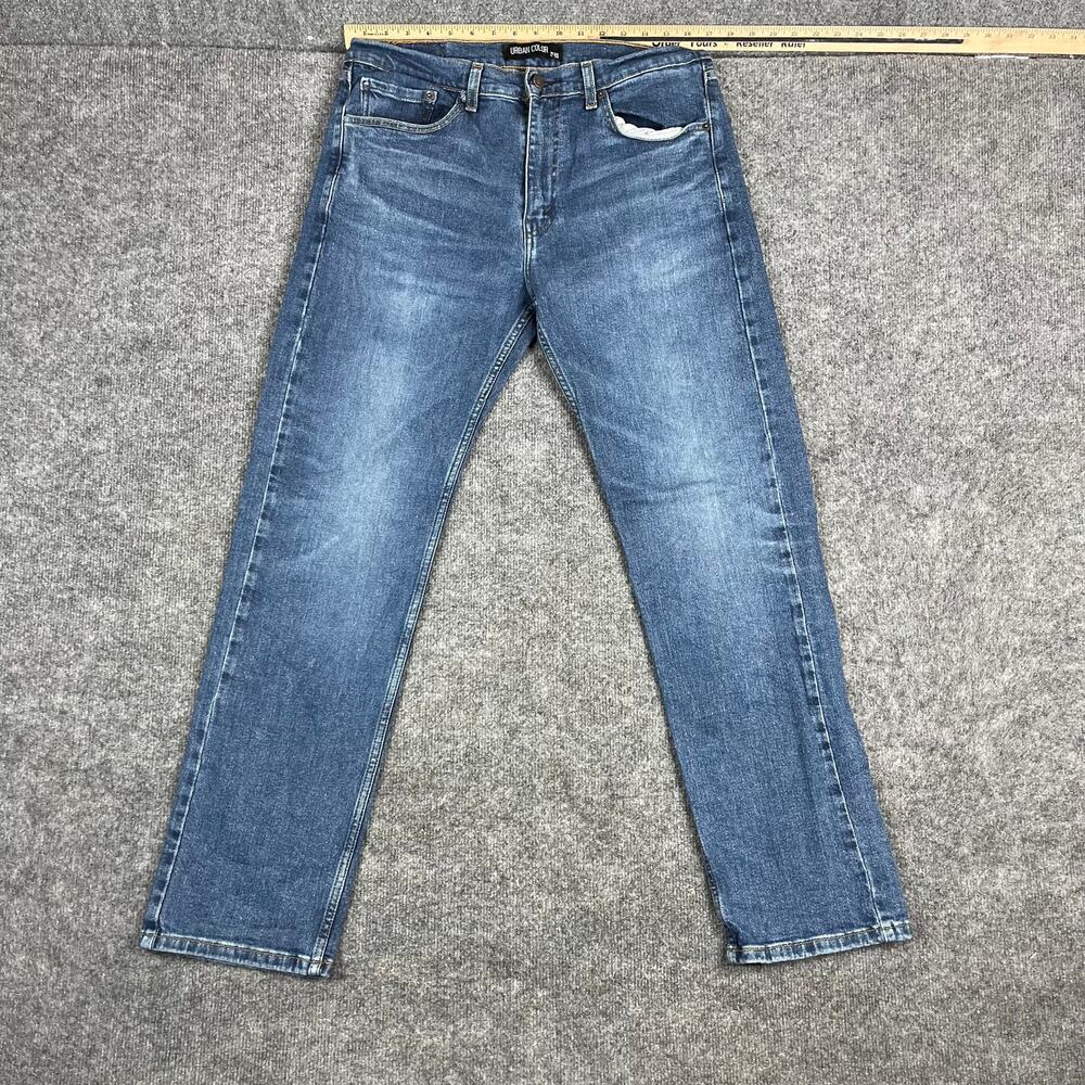 Urban Color Jeans Mens Size W34 L32 Blue Straight Leg Casual‎ Denim Classic